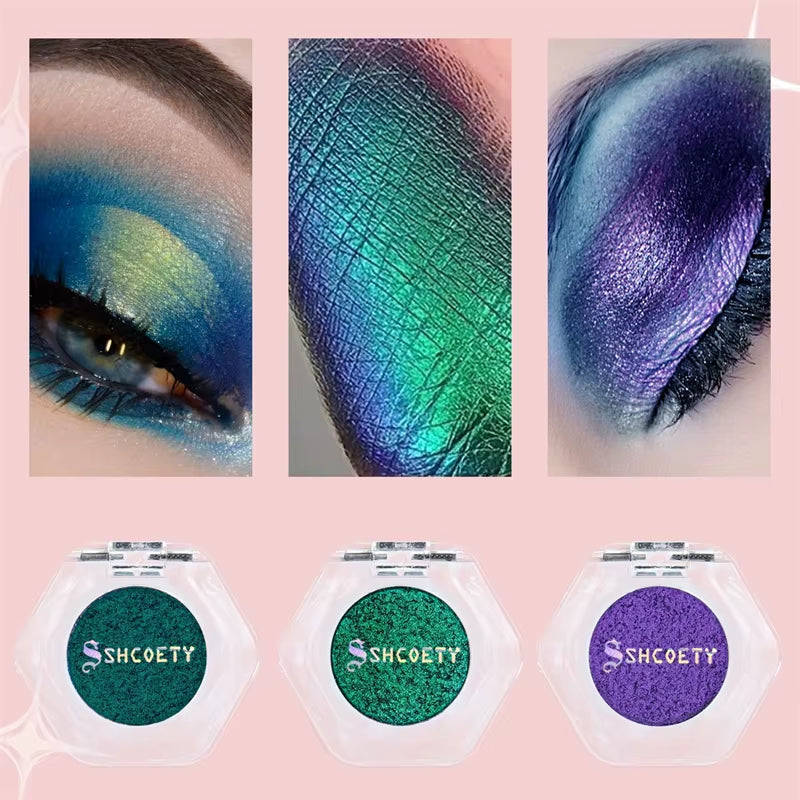 12-Color Chameleon Glitter Eyeshadow Palette – Long-Lasting, Pearlescent Shimmer for Dazzling, Color-Shifting Eye Makeup
